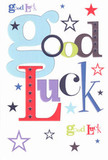 Radiating encouragement and optimism, this good luck card conjures all the buoyant spirit of Welling-where neighbours become friends and milestones are celebrated with genuine cheer. The phrase 'Good Luck' leaps across the card in a lively interplay of oversized, pastel-blue letters intertwined with deep brick reds, moss greens, and regal purples, each stroke thoughtfully chosen like a florist selecting blooms. Sprays of navy, lilac, and zesty lime stars scatter energetically on the pristine white background, echoing the sense of dreams and hopes stretching skyward over local landmarks like Danson Park. Though the card's surface is elegantly smooth, you can almost imagine the satisfying weight of the quality cardstock as you slip it into a friend's hand on a bright Welling afternoon. It's a gesture imbued with heartfelt belief-ideal for new adventures, from university send-offs to first days at a new job-capturing the quiet magic of genuine encouragement that's as cherished in our neighbourhood as a bouquet of fresh, fragrant flowers delivered with care.